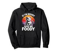If I'm Moody Give Me Foody Retro Cat Sudadera con Capucha