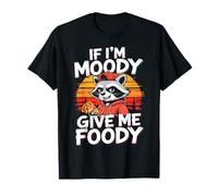If I'm Moody Give Me Foody Retro Pizza Raccoon Camiseta