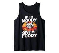 If I'm Moody Give Me Foody Retro Pizza Raccoon Camiseta sin Mangas
