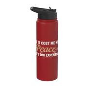If It Cost Me My Peace It's Too Expensive Positive Saying Stainless Steel Insulated Water Bottle