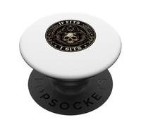 If It Fits I Sit Black Cat Skull Funny Kitty PopSockets PopGrip Adhesivo