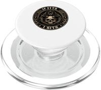 If It Fits I Sit Black Cat Skull Funny Kitty PopSockets PopGrip para MagSafe