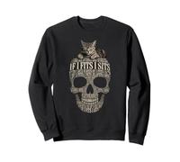 If It Fits I Sit Black Cat Skull Funny Kitty Sudadera