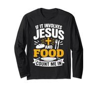 If It Involves Jesus and Food Count Me In Christian Foodie Manga Larga