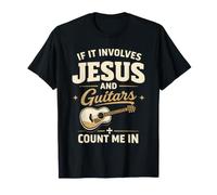 If It Involves Jesus and Guitars Guitarist Christian Music Camiseta