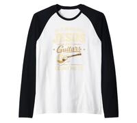 If It Involves Jesus and Guitars Guitarist Christian Music Camiseta Manga Raglan