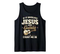 If It Involves Jesus and Guitars Guitarist Christian Music Camiseta sin Mangas