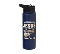 If It Involves Jesus and Guitars Guitarist Christian Music Stainless Steel Insulated Water Bottle