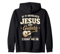 If It Involves Jesus and Guitars Guitarist Christian Music Sudadera con Capucha