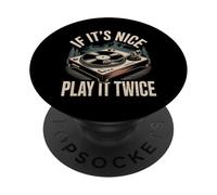 If It's Nice Play It Twice Vinyl Fan Collector Music - PopSockets PopGrip Adhesivo