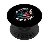 If It's Nice Play It Twice Vinyl Fan Collector Music PopSockets PopGrip Adhesivo