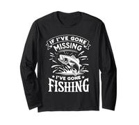 If I've Gone Missing I've Gone Fishing - Retro Funny Angler Manga Larga