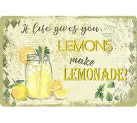If Life gives You Lemons Make Lemonade Lemonade Lemon Sign Funny Lemon Sign Vintage Lemon Decor Signs for Bar Pub Garage 8 x 12 pulgadas
