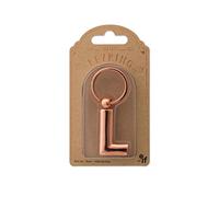 IF Llavero de metal con letras del alfabeto personalizadas, oro rosa, L