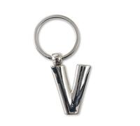 IF Llavero de metal con letras en V, 7 cm, color plateado, Silver, 7 cm, Clásico