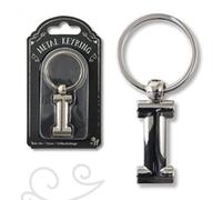 IF Llavero de metal con letras I personalizables, 7 cm, color plateado, Silver, 7 cm, Clásico
