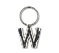 if Llavero de metal con letras W personalizadas, 7 cm, color plateado, Silver, 7 cm, Clásico