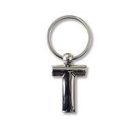 IF Llavero de metal personalizable con letras del alfabeto T, 7 cm, color plateado, Silver, 7 cm, Clásico