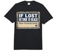 If Lost Return To Beach Coastal Crab Sign Comfort Colors Adult Heavyweight T-Shirt