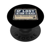 If Lost Return To Beach Coastal Crab Sign PopSockets PopGrip Adhesivo