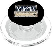 If Lost Return To Beach Coastal Crab Sign PopSockets PopGrip para MagSafe