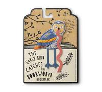 IF Marcapáginas Early Bird Catches The Bookworm, clip de piel sintética para marcar tu página. Para amantes de los libros y amantes de los pájaros, búho