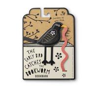 Independent Fabrication Marcapáginas Early Bird Catches The Bookworm — clip piel sintética, mirlo