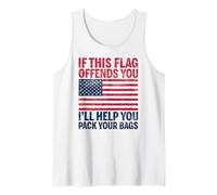 If This Flag Offends You I'Ll Help You Empacar Your Bags USA Camiseta sin Mangas