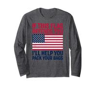 If This Flag Offends You I'Ll Help You Empacar Your Bags USA Manga Larga