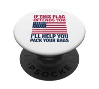 If This Flag Offends You I'Ll Help You Empacar Your Bags USA PopSockets PopGrip Adhesivo