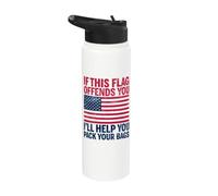 If This Flag Offends You I'll Help You Empacar Your Bags USA Stainless Steel Insulated Water Bottle