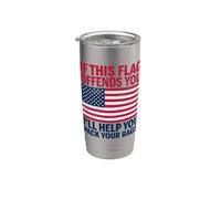 If This Flag Offends You I'll Help You Empacar Your Bags USA Vaso térmico de acero inoxidable de doble pared