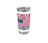 If This Flag Offends You I'll Help You Empacar Your Bags USA Vaso térmico de acero inoxidable de doble pared