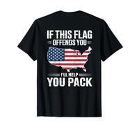 If This Flag Offends You I'Ll Help You Pack American Flag Camiseta