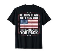 If This Flag Offends You I'Ll Help You Pack American Flag Camiseta