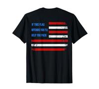 If This Flag Offends You I'Ll Help You Pack American Flag Camiseta