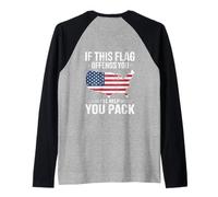 If This Flag Offends You I'Ll Help You Pack American Flag Camiseta Manga Raglan