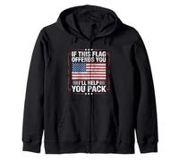 If This Flag Offends You I'Ll Help You Pack American Flag Sudadera con Capucha