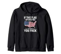 If This Flag Offends You I'Ll Help You Pack American Flag Sudadera con Capucha