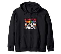 If This Flag Offends You I'll Help You Pack |--- Sudadera con Capucha