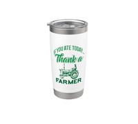 If You Ate Today Thank A Farmer Support Your Local Farm Gift Vaso térmico de acero inoxidable de doble pared