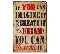 If You Can Imagine It You Can Do It Retro Aluminum Sign Inspirational Decor for Workshop Garage Office Bedroom 8 X 12 in