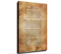 If You Can Keep Your Head Vintage Canvas Print Positive Life Poem Decor for Living Room Aesthetic(Framed,08x12inch(20x30cm))