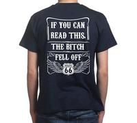 If You Can Read This The Bitch Fell Off Bikers T Shirt R19 tee Navy XL