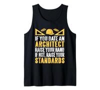 If You Date An Architect Raise Your Hand - Regalo Divertido Retro Camiseta sin Mangas