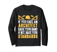If You Date An Architect Raise Your Hand - Regalo Divertido Retro Manga Larga