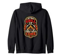 If You Grill It They Will Come Funny Barbacoa Fumar Carne Sudadera con Capucha