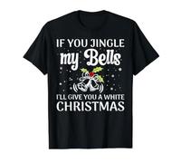 If You Jingle My Bells I'Ll Give You A White Christmas Camiseta gráfica económica, Hombre, Negro, L