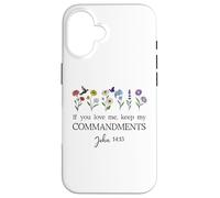 If You Love Keep My Commandments John 14:15 Bible Verse God Carcasa para iPhone 16