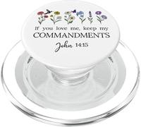 If You Love Keep My Commandments John 14:15 Bible Verse God PopSockets PopGrip para MagSafe